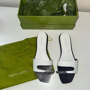 Tory Burch Women's Black and White Slide Sandals